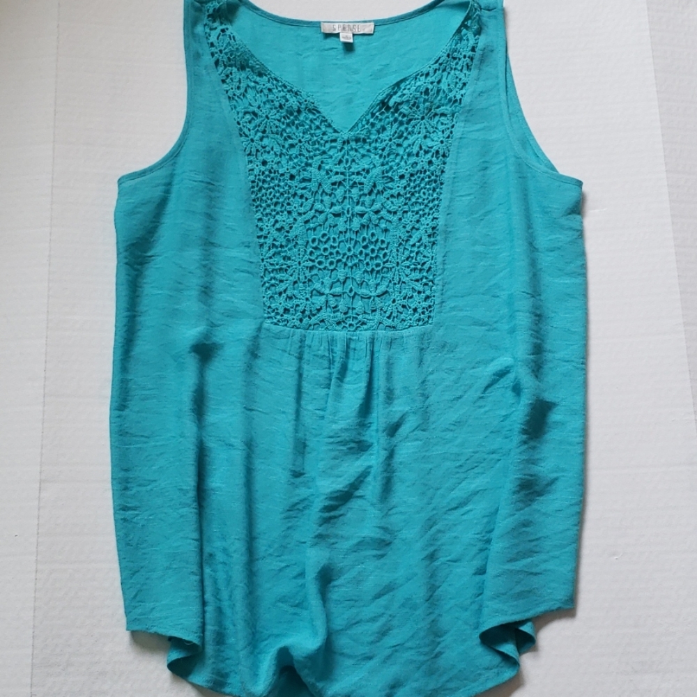 NWOT Spense Aqua Blue Tank Top Lightweight